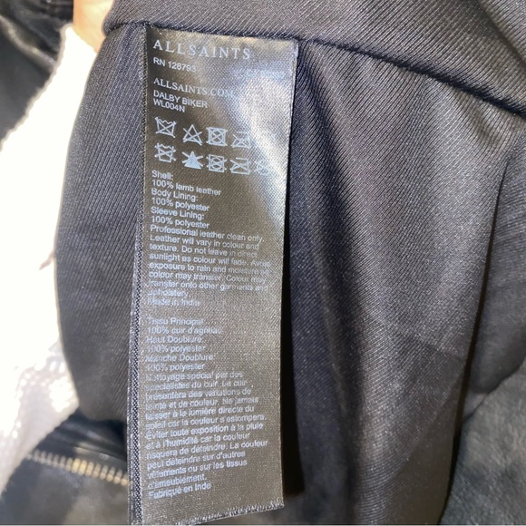 ALLSAINTS "Dalby" Leather Biker Jacket - Picture 6 of 7
